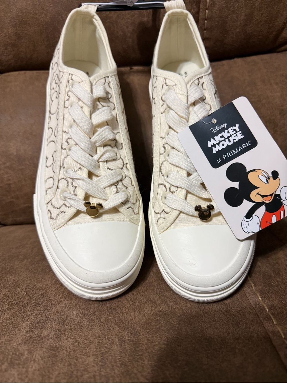 Disney Mickey Mouse Cream Women’s Canvas Sneakers